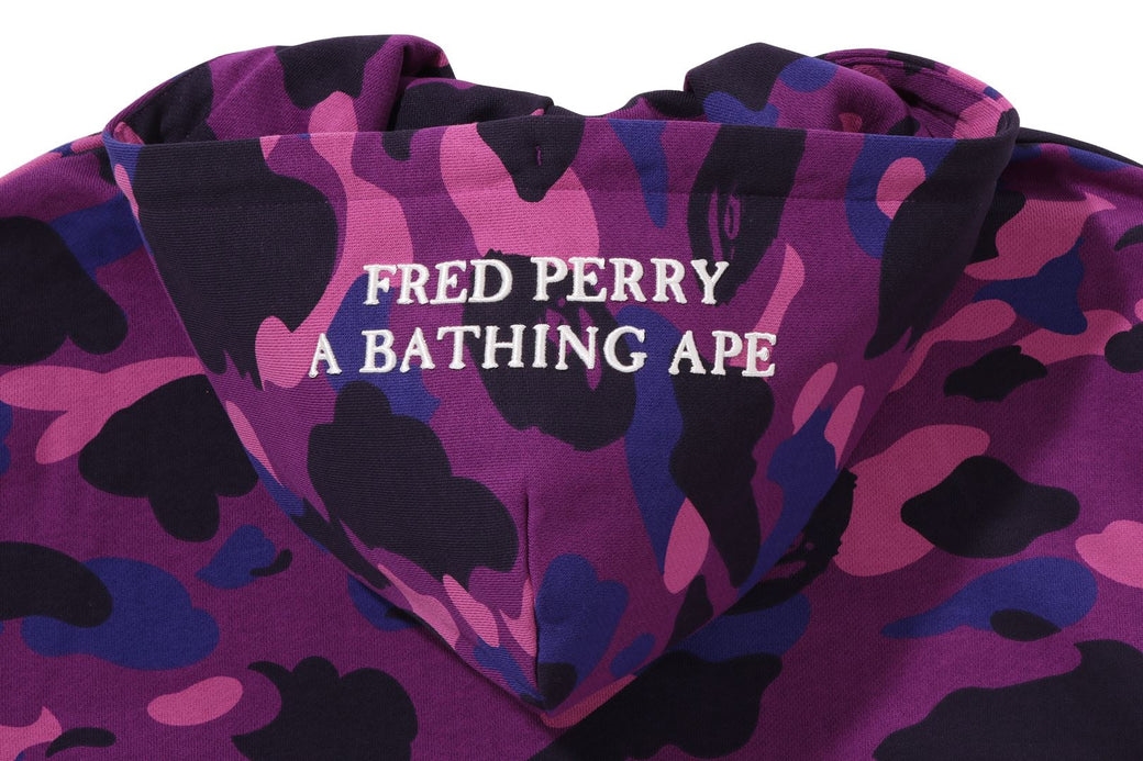 BAPE X FRED PERRY COLOR CAMO PULLOVER HOODIE